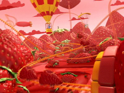 Trink Strawberry 3d after effects animation c4d digital art motion physical render render