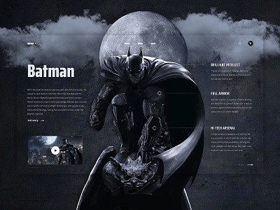 Batman - Superhero series batman bruce wayne character dark knight dc fantasy inspiration series superhero ui web design