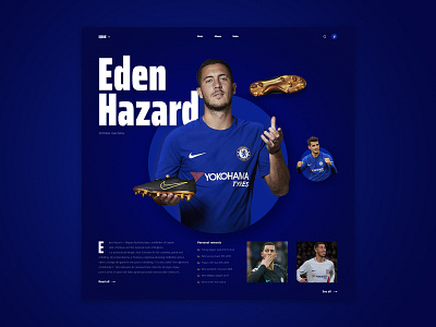 Square Interface Game - Eden Hazard chelsea eden hazard football inspiration interface square ui web design