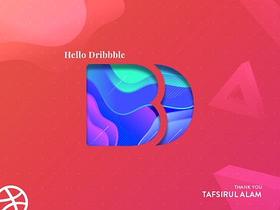 Debut Shot Dribbble 3d brand debut debutshot dot dribbble first design gradient logo triangle