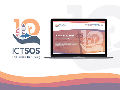 ICT S.O.S 10th Year Anniversary anniversary logo brand identity branding icon identity illustration logo non profit nonprofit web design