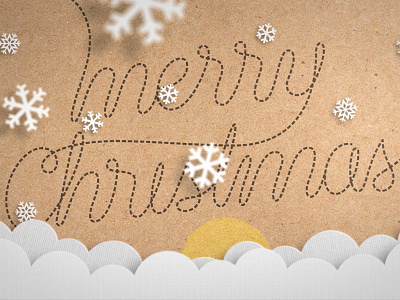 Digital Holiday Card 02 christmas christmas card lettering merry christmas paper airplane script snowflakes