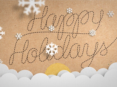 Digital Holiday Card 03 animation clouds happy holidays holidays lettering lettering animation merry christmas paper airplane sky snowflakes stop motion