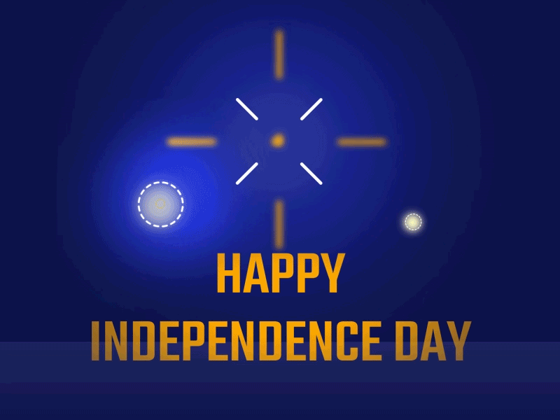 Happy Independence Day animation baseline creative fireworks vector