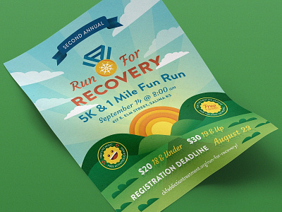 Run For Recovery 5k addiction baseline creative illustration poster recovery smile sunrise sunshine