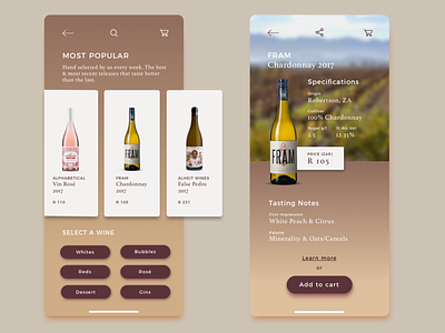 Wine App app concept ecommerce app iphonexs ui wine