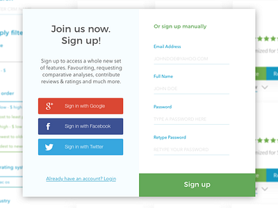 Sign up/ Login Form