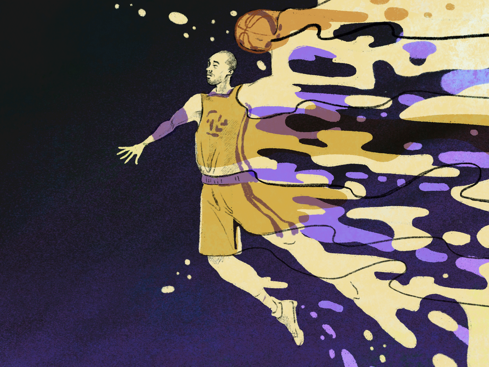 Tribute to Kobe Bryan animated gif animation basketball editorial editorial illustration gif animation illustration kobebryant lakers motiongraphics nba procreate procreate animation ripkobe