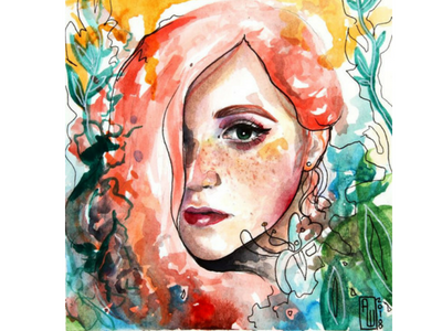 Watercolor & Ink Sketch - MARA illustration sketch watercolor