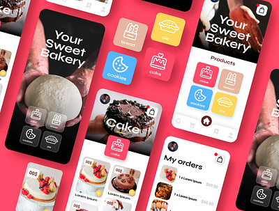 Bakery App ( UI design ) appdesign branding design simple design ui uidesign uiux userinterface visual visualdesign