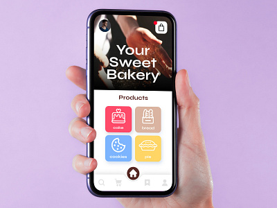 Bakery App ( UI design ) app appdesign bakery design icon layoutdesign typography ui userinterface visual visualdesign