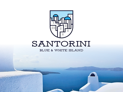 Santorini logo design art branding branding design design design art graphic design island logo logodesign santorini simple simple design summer vector