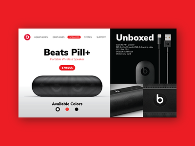 Beats Pill+ web design concept