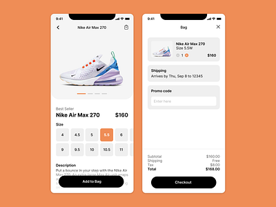 Daily UI Challenge 02 - Checkout app branding checkout dailyui nike ui uidesign uxdesign