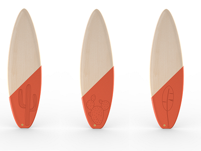 Surfboards with illustration