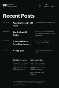 Blog index, portrait layout