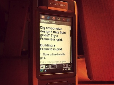 Frameless on an Ericsson P900 ericsson p900 progressive enhancement