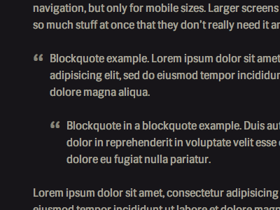 Nested blockquotes make me happy. blockquote light on dark quote siri siri core