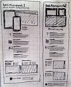 Less Framework 2 distribution sketches