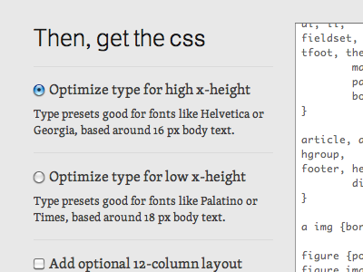 Less Framework 2 CSS options