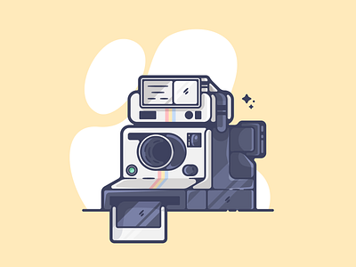 Polaroid Camera adobe art camera cartoon clean color creative designer dribbble flat graphic graphic design illustration illustrator modern portfolio retro shot simple