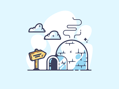 Igloo adobe art cartoon clean cold color creative designer dribbble flat graphic graphic design igloo illustration illustrator modern portfolio shot simple