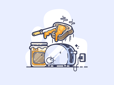 Toast adobe art cartoon clean color creative designer dribbble flat food graphic graphic design illustration illustrator modern portfolio shot simple toast