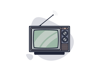 Television design graphic illustration retro shot television