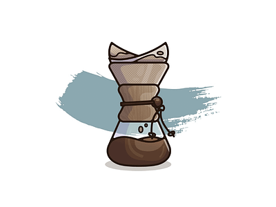 Chemex art coffee dribbble graphic illustration minimal shots vector