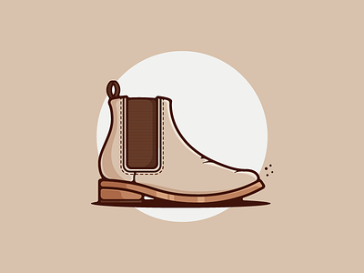 Chelsea Boot art artwork boot brown chelsea boot design dribbble fashion flat graphic graphic design illustration illustrations illustrator minimal simple style tan vector