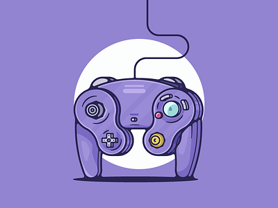 Gamecube Controller art artwork design dribbble game gamecube graphic graphic design illustration illustrations illustrator minimal purple retro shots simple simple design vector videogame