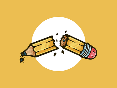 Broken Pencil adobe art clean color creative designer dribbble flat flat design graphic graphic design illustration minimal monochromatic portfolio procreate shot simple yellow