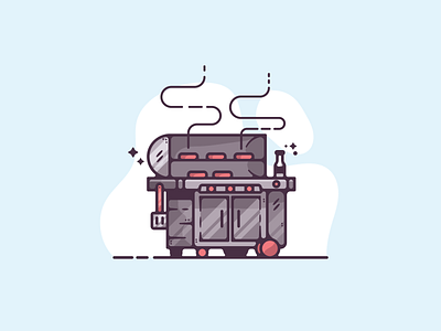 Barbecue adobe art bbq cartoon clean color creative designer dribbble flat flat design graphic graphic design illustration minimal modern procreate shot simple