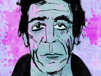Lou Reed digital editorial illustration ink portrait