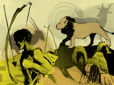 San Bushmen Editorial digital editorial illustration ink