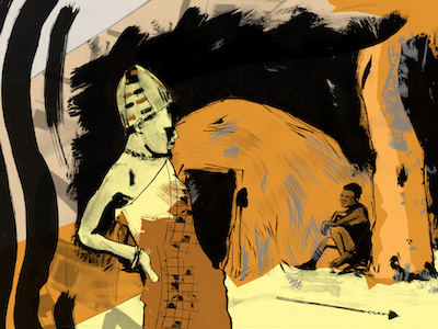 San Bushmen Editorial: The Home art digital drawing editorial illustration ink portrait