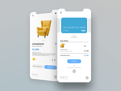 Daily UI #002 - Credit card checkout app creditcard dailyui furniture ui website