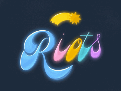 Riots colour design lettering procreate riot