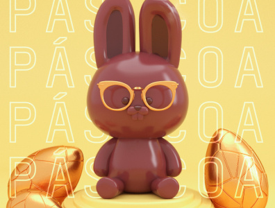 Chocolate Bunny 3d bunny c4d character chocolate illustration