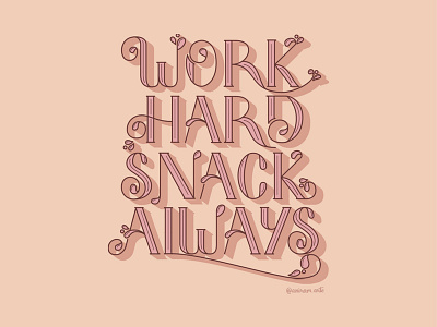 work hard design illustration lettering typography vector