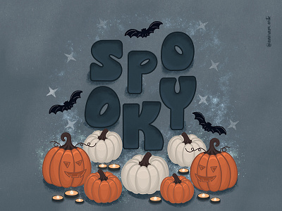 spooky dribbbleweeklywarmup hand drawn hand lettering helloween illustration lettering pumpkin spooky type