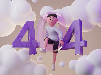 404 Error Page 3d 3d art 3d artist 3d artwork 3d modeling 3dillustration 404 blender3d error 404 illustration web design