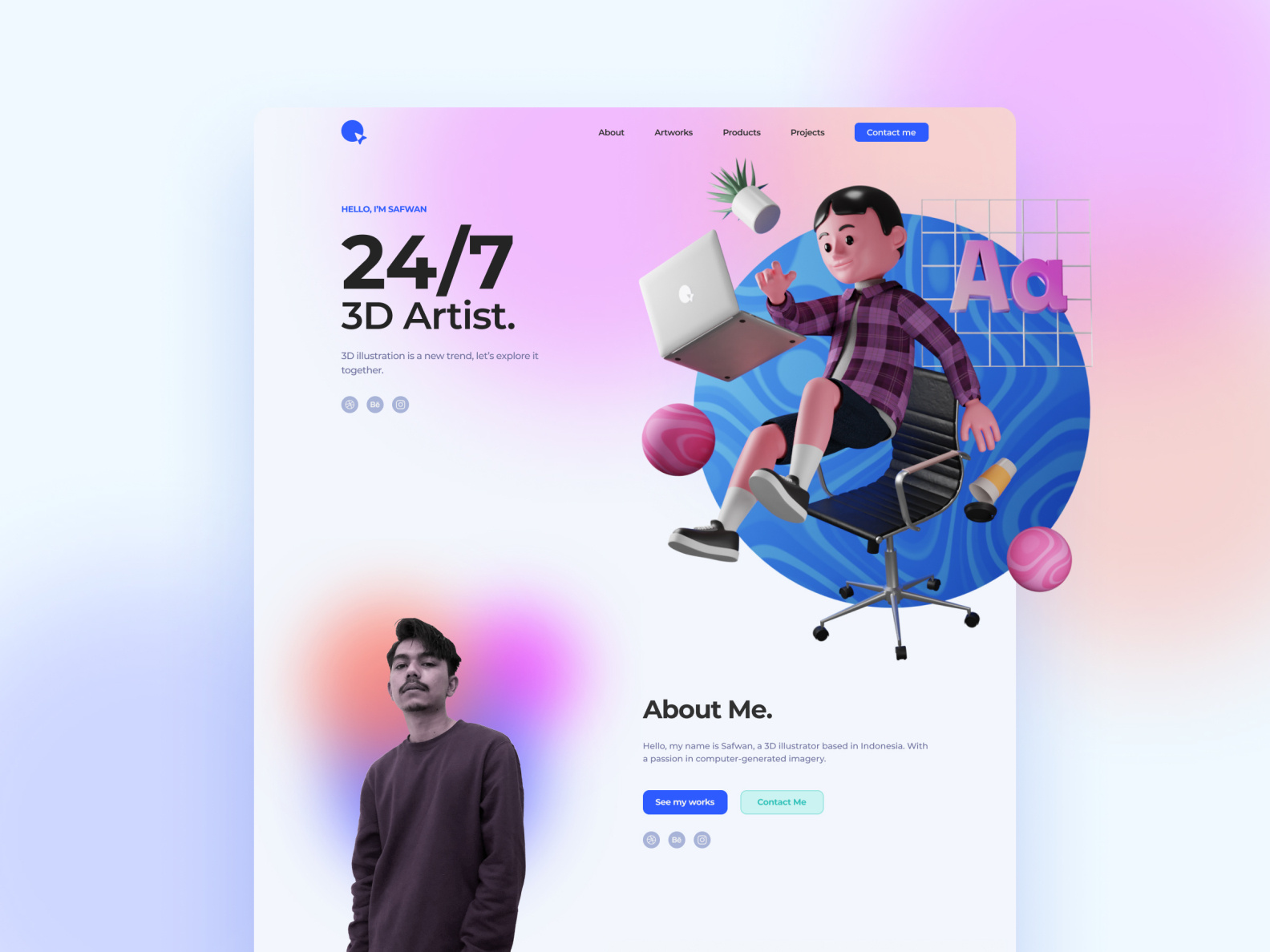 Personal web design by madebysafwan on Dribbble