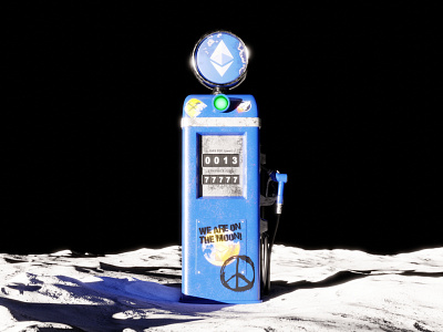 Ethereum gas pump on the Moon 3d animation 3d art 3d artist 3dillustration blender3d blockchain c4d cgi crypto ethereum illustration