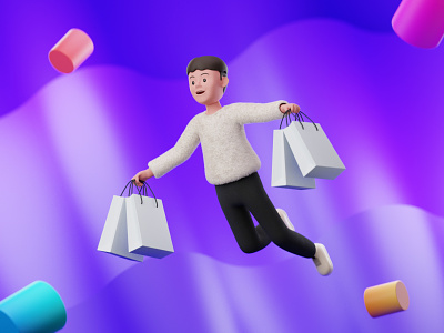 SHOPPING 3d 3d animation 3d art 3d artist 3d modeling 3dillustration blender3d ecommerce illustration shopping