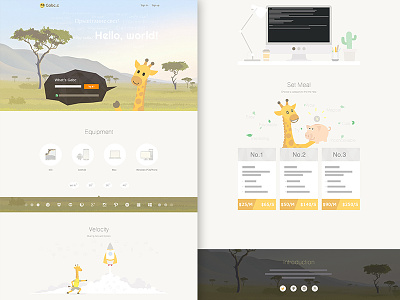 Gira giraffe illustration ui webpage webpage design