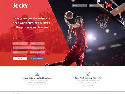 GoJocky - Signup Page By Cirkle Studio codeignter gojocky graphic design social media design sports website ui design web design