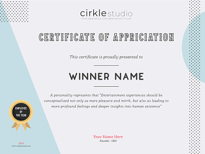 New Certificate Design 2019 award design branding certificate certificate design illustrator photoshop winner