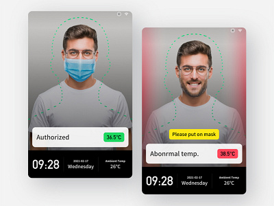 Face temperature measurement APP ui ui ux ui design 人脸识别 用户体验