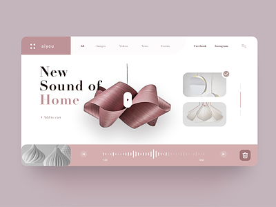 New Sound Of Home art clean design furniture homepage music simple smart ui ux web